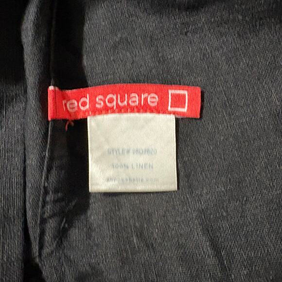 Red Square Women Top XXS Black 100% Linen Babette Lagenlook Oversized - Picture 5 of 6